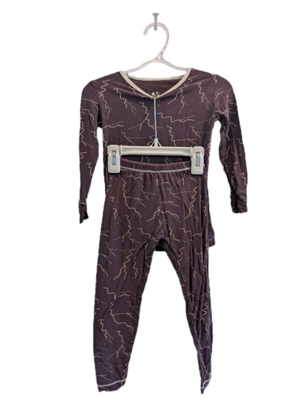 Kickee Pants Bamboo Two Piece Brown Scribbles Pajamas 3T